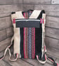 Eco-Friendly Rucksack -Handmade from Upcycled Materials - Black with embroidery  - Image 3
