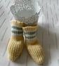 Yellow baby socks with striped tops - Image 1