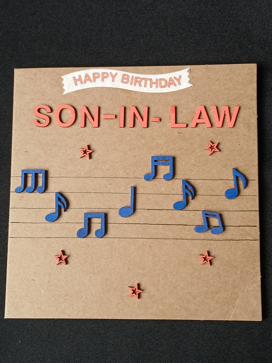 Handmade, son-in-law birthday card 