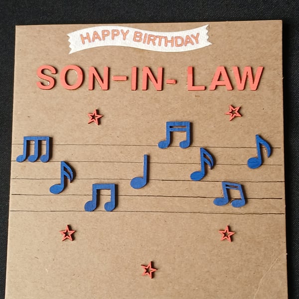 Handmade, son-in-law birthday card 