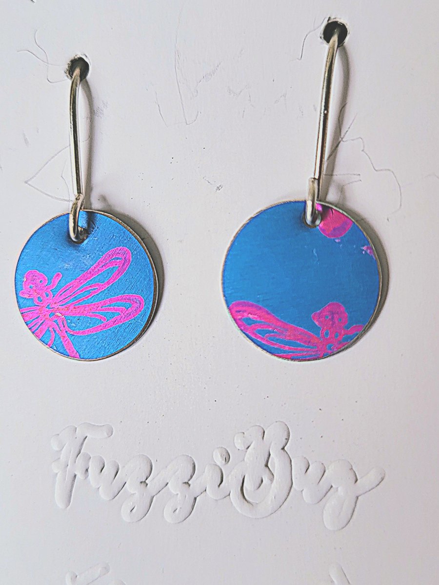 Handmade Aluminium and Silver Reversible Earrings