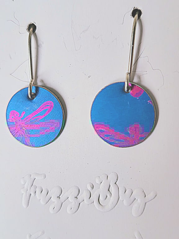 Handmade Aluminium and Silver Reversible Earrings