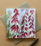 Greetings card - foxgloves - flower card