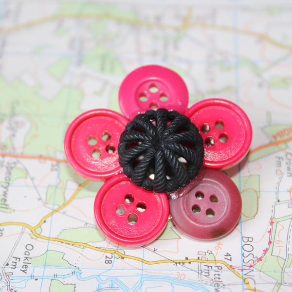 Red Poppy Button Brooch Remembrance Day Alterna... - Folksy