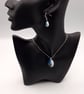 Blues Fused Glass Drop Hook Earrings and Pendant Set - Image 4