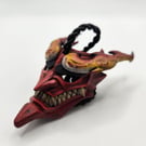 Samurai Ifrit Mask Rear View Mirror Charm Hand-Painted 3D Printed Car Accessory