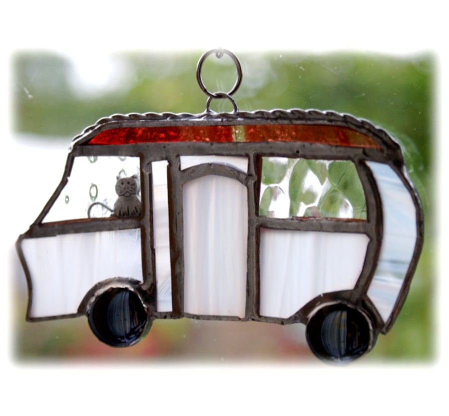 Mini Classic Motorhome Stained Glass Suncatcher Camping Holiday 017