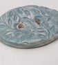 Large Sage Green Sprig Oval Handmade Ceramic Button - Image 2