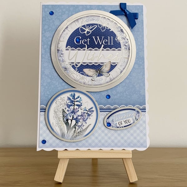 Handmade Silver Foiled Luxury Get Well Card