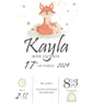Personalised Fox Cub Birth Details Print Woodland Nursery Keepsake Newborn Gift - Image 5