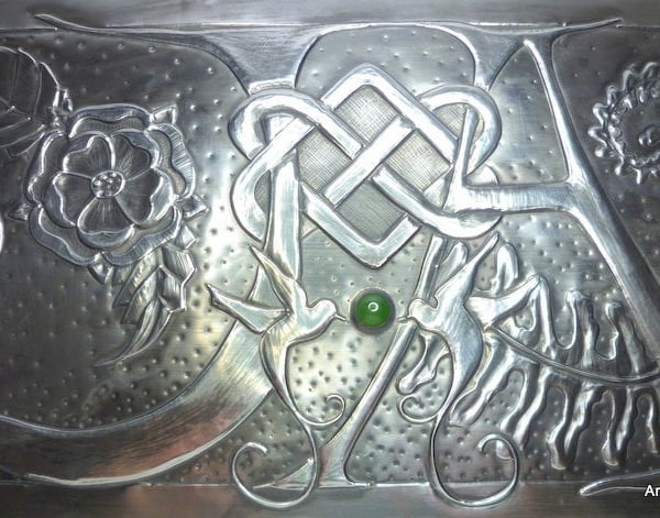 Pewter wedding gift couples initials