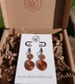 Hammered Flame-Painted Copper Double Spiral Earrings - Handmade Copper Jewellery - Image 6