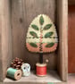 Hand woven yellow tree with green leaves  - Image 1