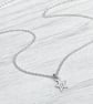 Sterling silver star engraved diamond tiny star charm pendant and chain - Image 2