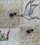 Hand embroidered textile wall art, slow stitched wall decor nature inspired  - Image 2