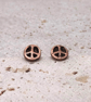 Copper Peace Sign Stud Earrings, 7th Anniversary, Peace & Harmony Lovers Gift. - Image 9