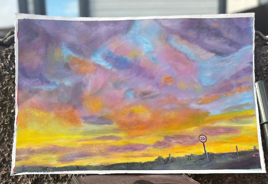 57cm x 38cm, Oil on heavy artist paper - "20 is Plenty"