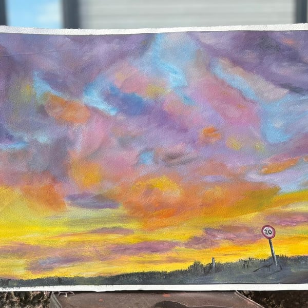 57cm x 38cm, Oil on heavy artist paper - "20 is Plenty"