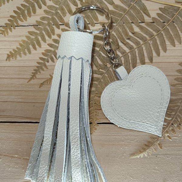 Real leather bag charm 