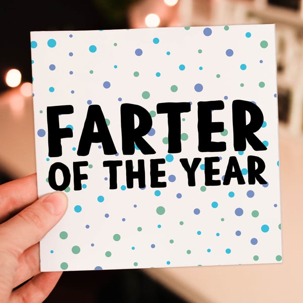 Farting birthday card: Farter of the year