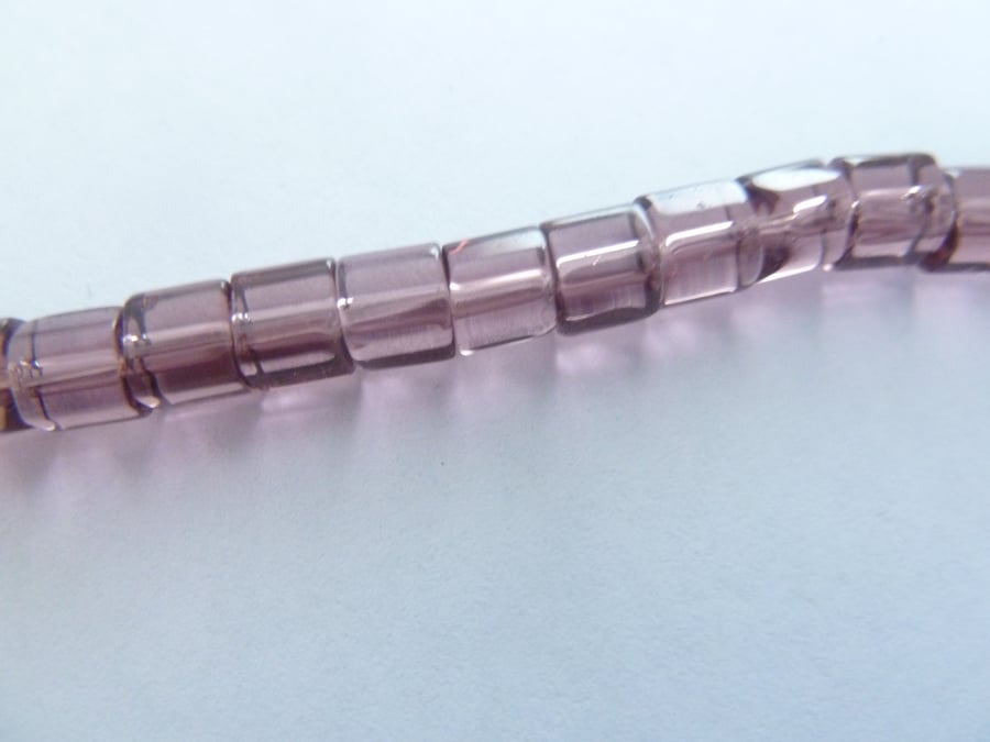 pale purple glass cube beads