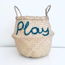 Play belly basket toy storage box handmade letter basket by Bellybambino