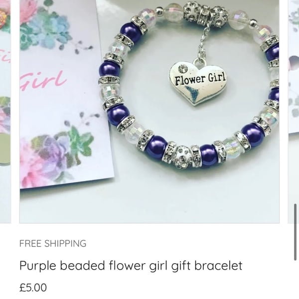 Purple flower girl gift bracelet shamballa rhinestone spacer beaded bracelet 