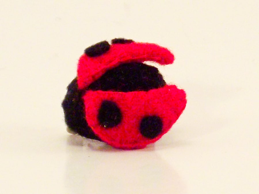 Cute Handmade Felt Ladybird Brooch