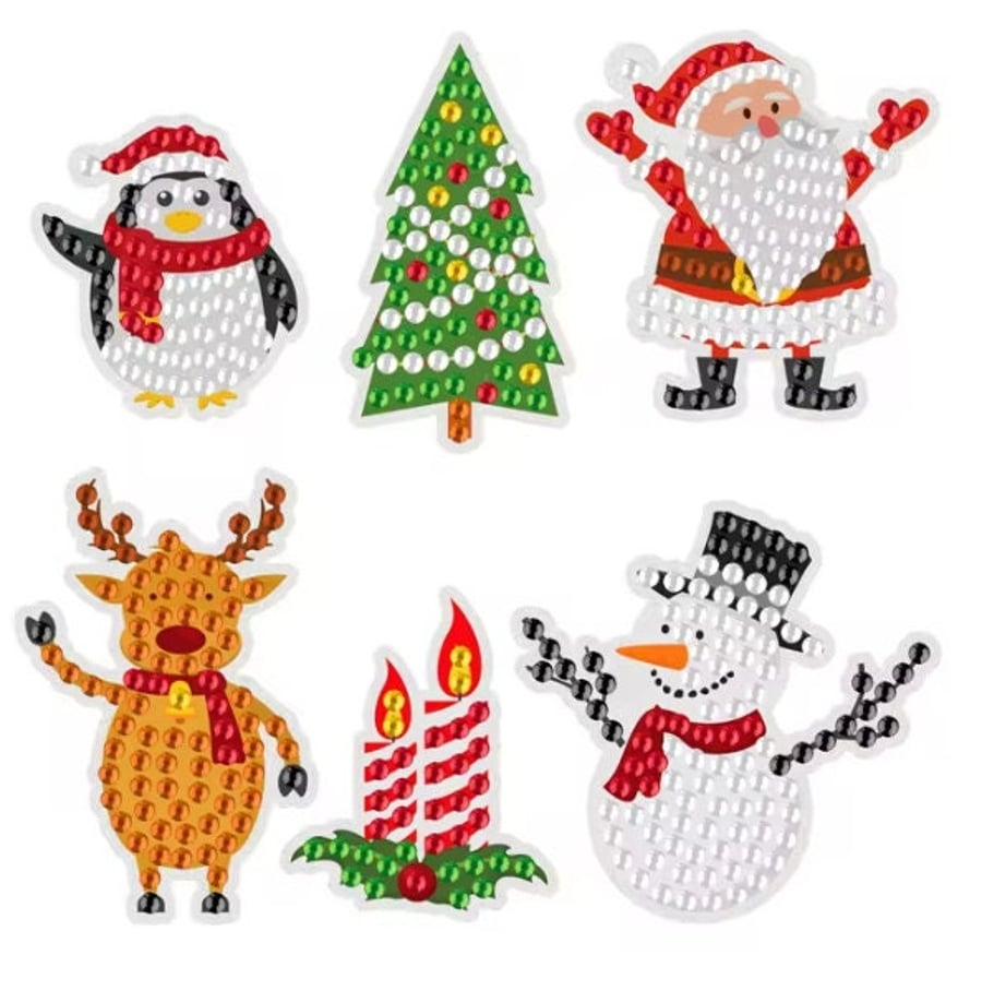 6pcs 5D DIY Cute Christmas Diamond Painting Kit Craft Stickers Kit for Adults Rh