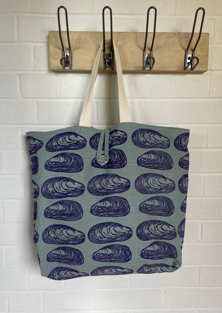 Handprinted Beach Bag - Mussels