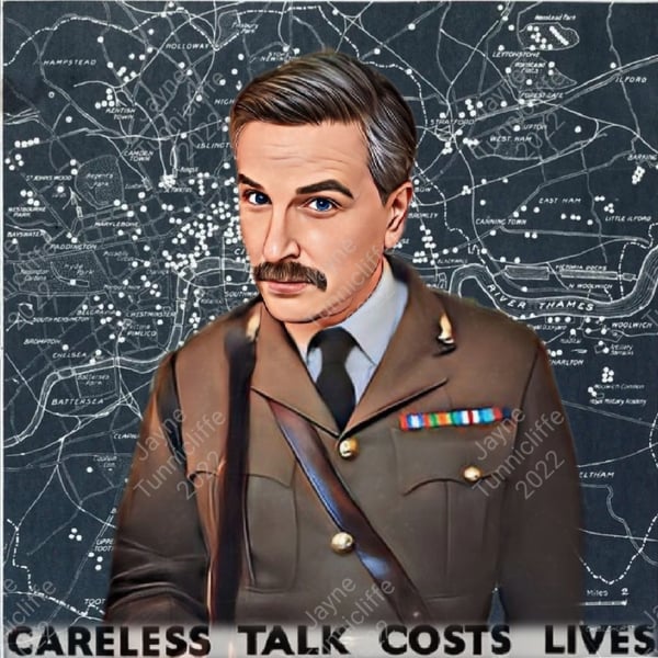 The Captain from Ghosts  8 x 8 inch ltd edition art print - free shipping in UK