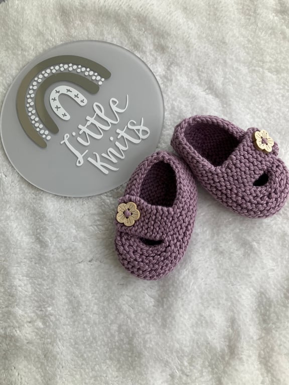 Hand knitted ‘Keelan’ Chunky Strap Baby Shoes (3-6 months)