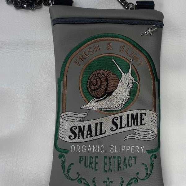 Embroidered Alchemist inspired Snail Slime Bag 