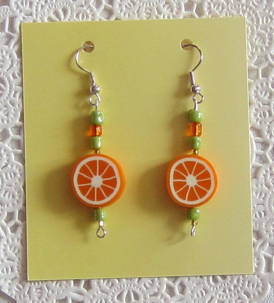 SALE Orange Slice Earrings