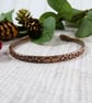 Copper Cuff - Embossed Floral Pattern with Antiqued Finish. Size Medium