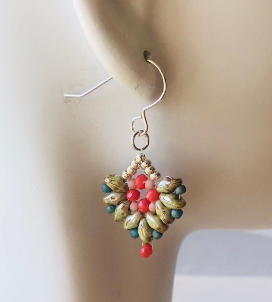 Sterling Silver & Czech Glass Earrings