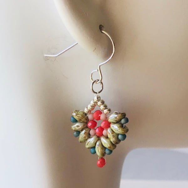 Sterling Silver & Czech Glass Earrings