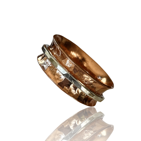 Copper With Silver Spinner Ring