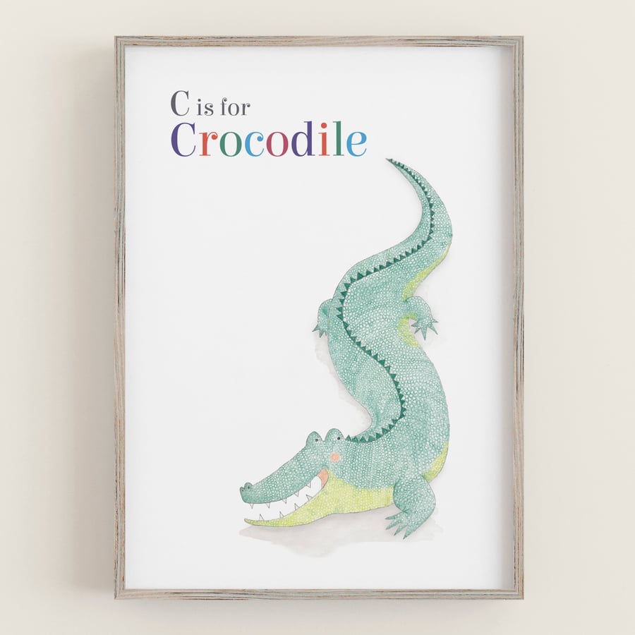 Crocodile jungle print: Snappy kids wall art