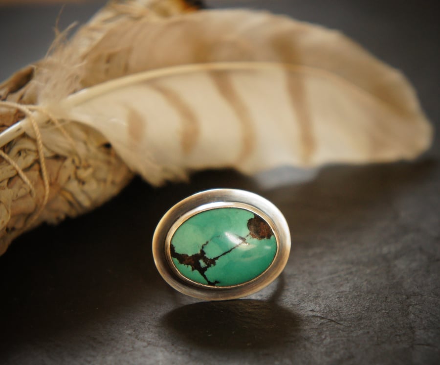 Natural Turquoise and Sterling SIlver Ring