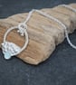 Fused sterling silver granulation pendant, chalcedony cabochon setting, handmade - Image 7