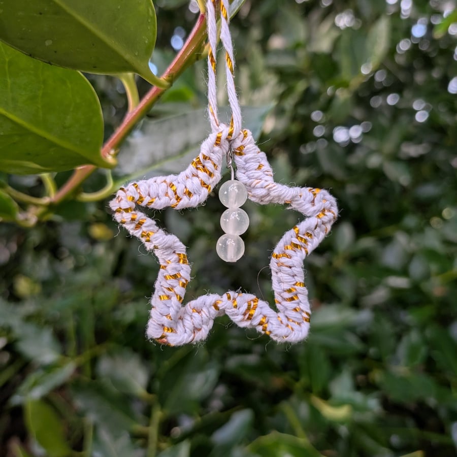Macarame star Christmas tree decoration