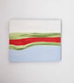 Bright Abstract Original Oil Painting, Orange, Sky Blue,Green and White Canvas - Image 1