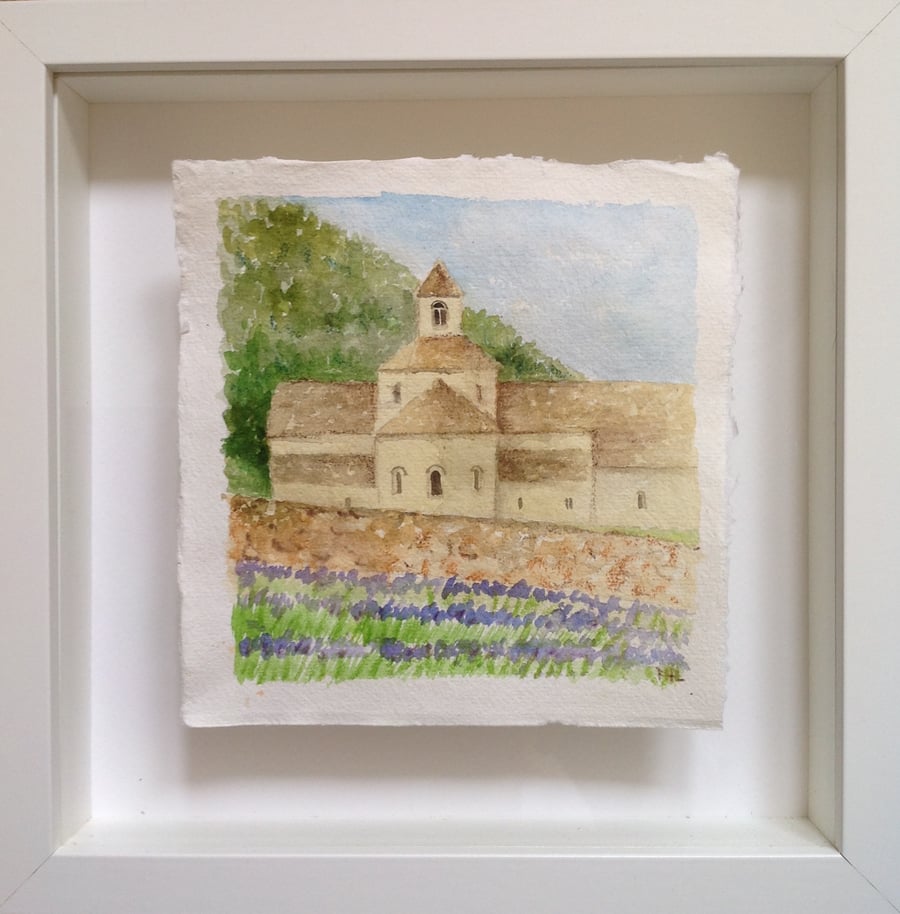 Abbey in Provence original watercolour