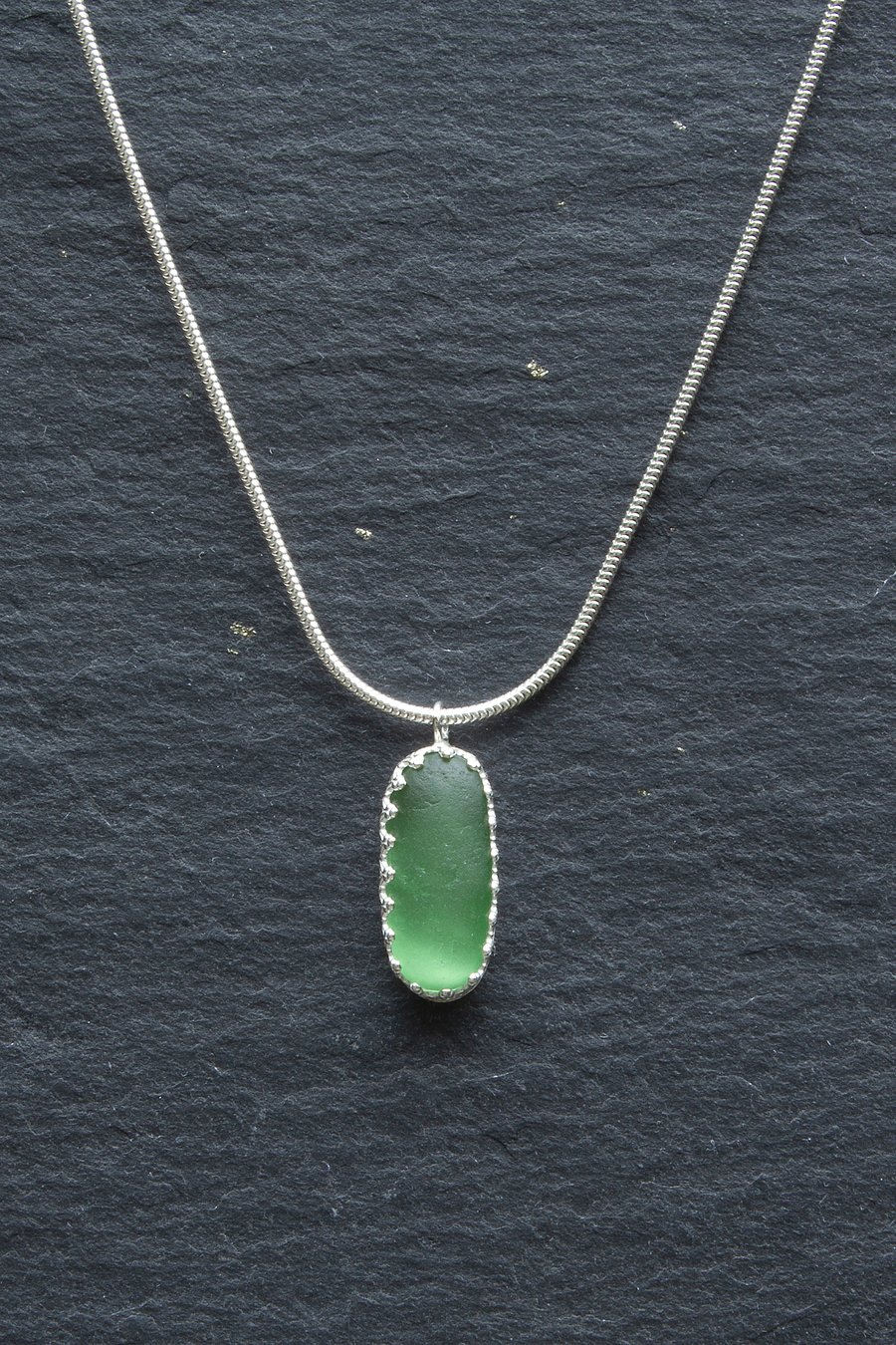 Sea glass pendant - pale green