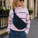 denim sling bag upcycled branded jeans bag crossbody bag