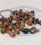 Copper chain and agate dangle earrings with heart charm  - Image 2