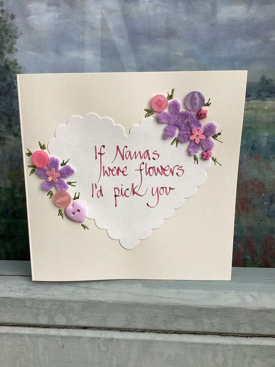 Handmade birthday card.Nanas birthday.Mothers birthday card.Birthday card.Friend