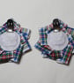 White Dress Stewart Handmade  Scottish Tartan Plaid Shoe Clips  - Image 4