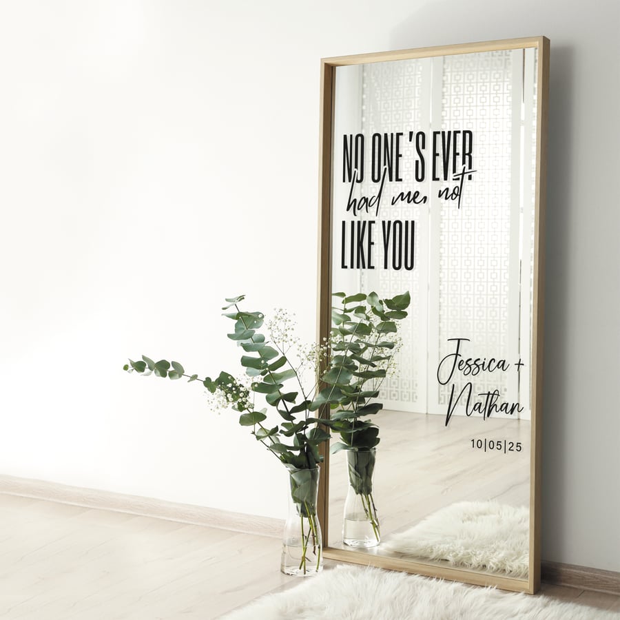 Not Like You 05: Custom Wedding Mirror Decal - Personalised Taylor Swift Sticker